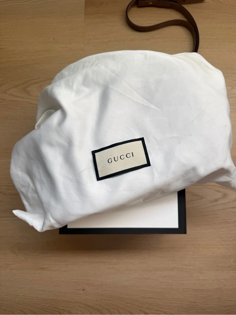 Gucci Quilted Leather GG Marmont Crossbody in Taupe